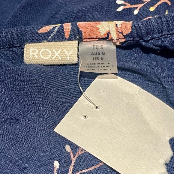 Roxy Navy Floral Off-the-Shoulder Top - Picture 3 of 5